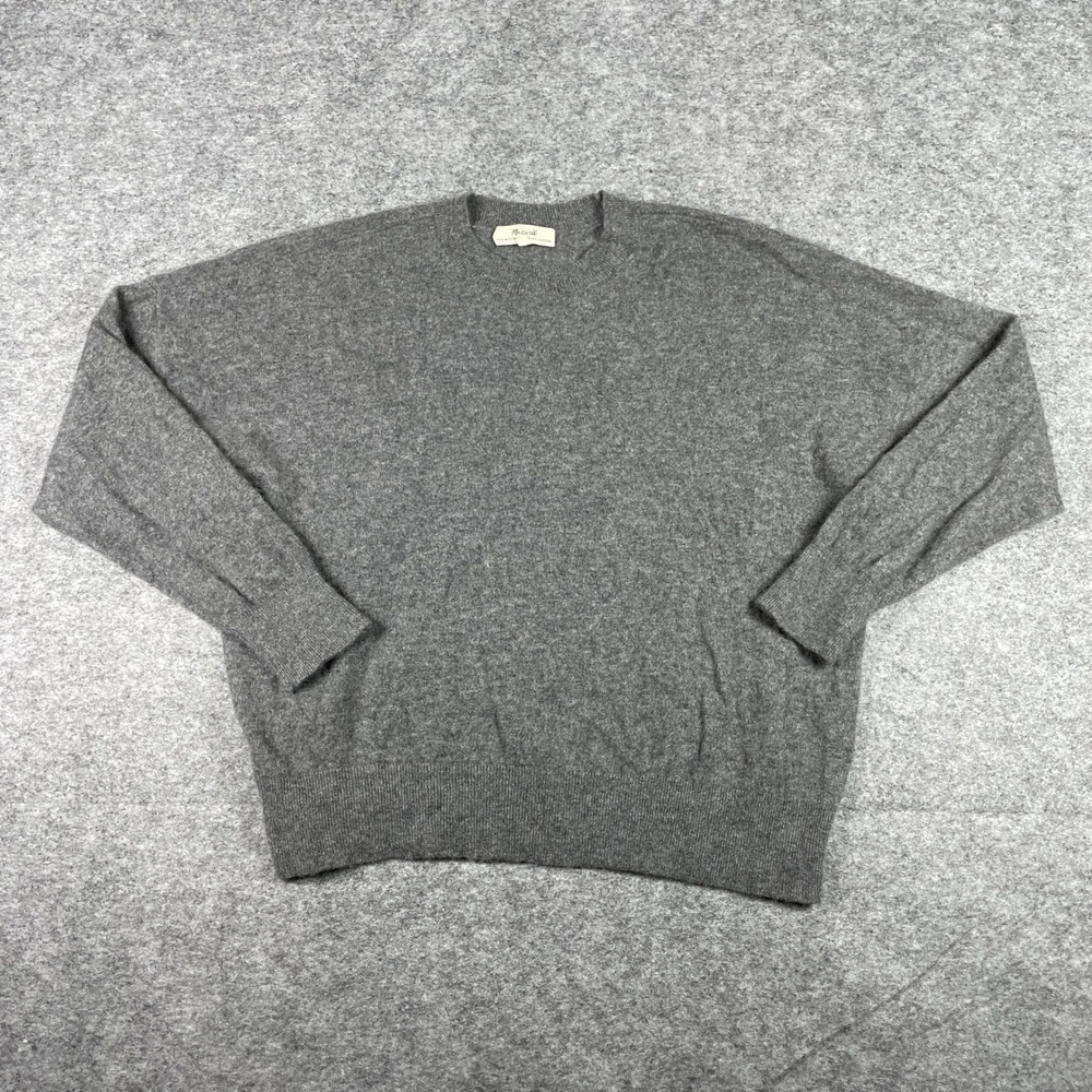 Madewell 100% Cashmere Sweater Womens XXL Gray Oversized Crewneck Relaxed Fit